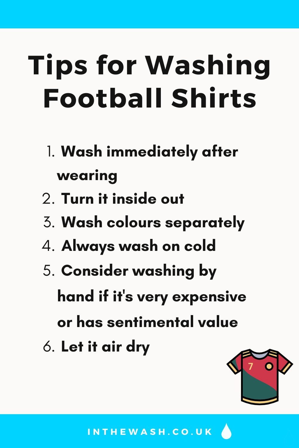 Tips for washing football shirts