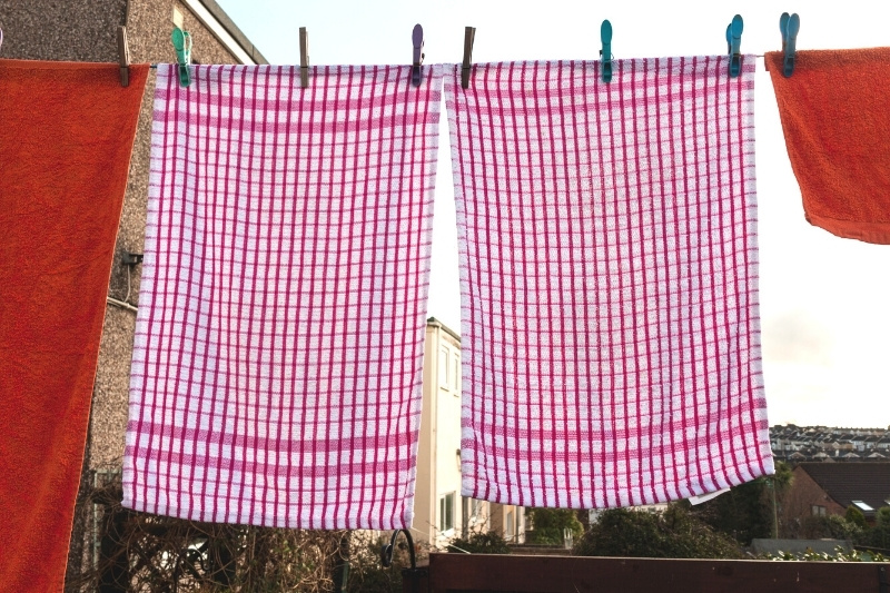 drying tea towels