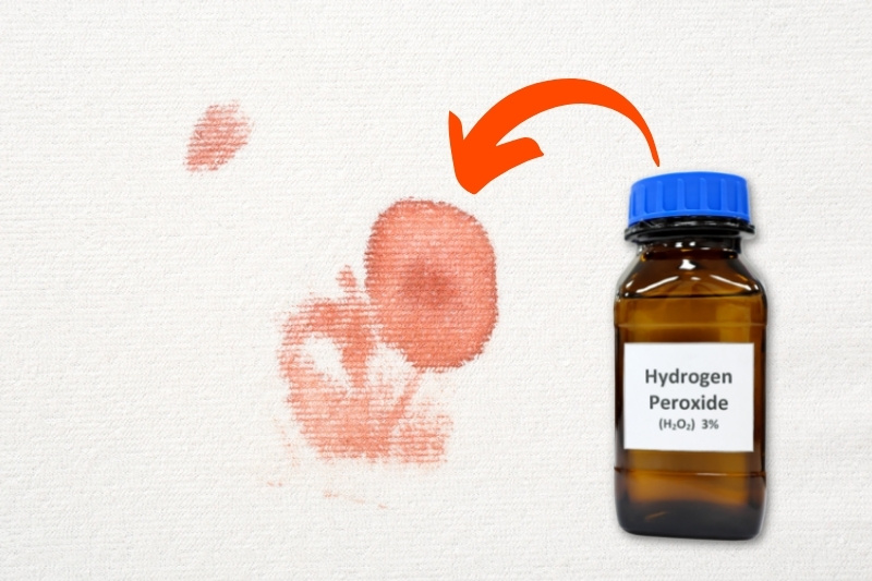 pre-treat blood stain with hydrogen peroxide