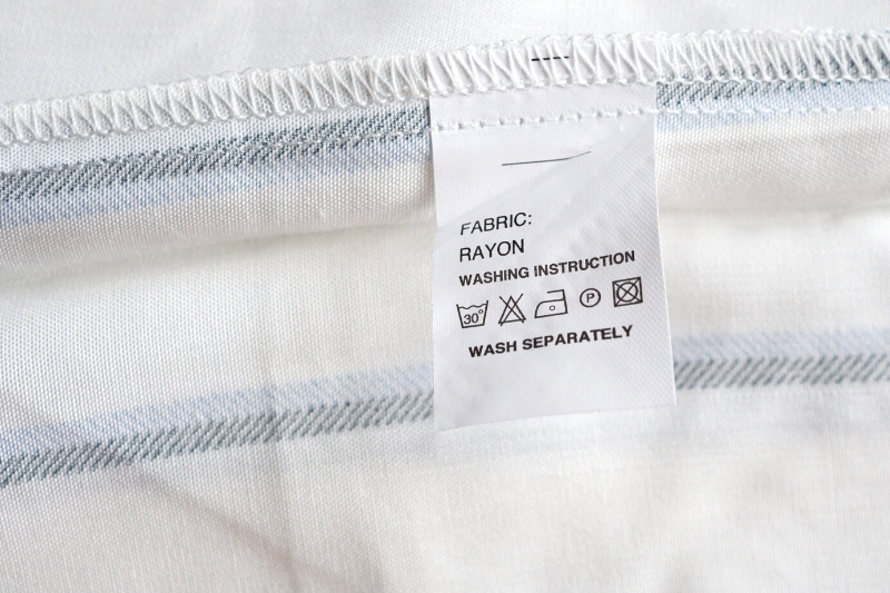 rayon fabric care label