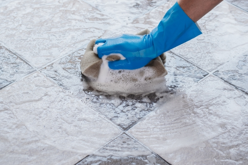 rubbing slate floor