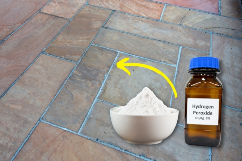 using bicarbonate of soda and hydrogen peroxide on slate floor