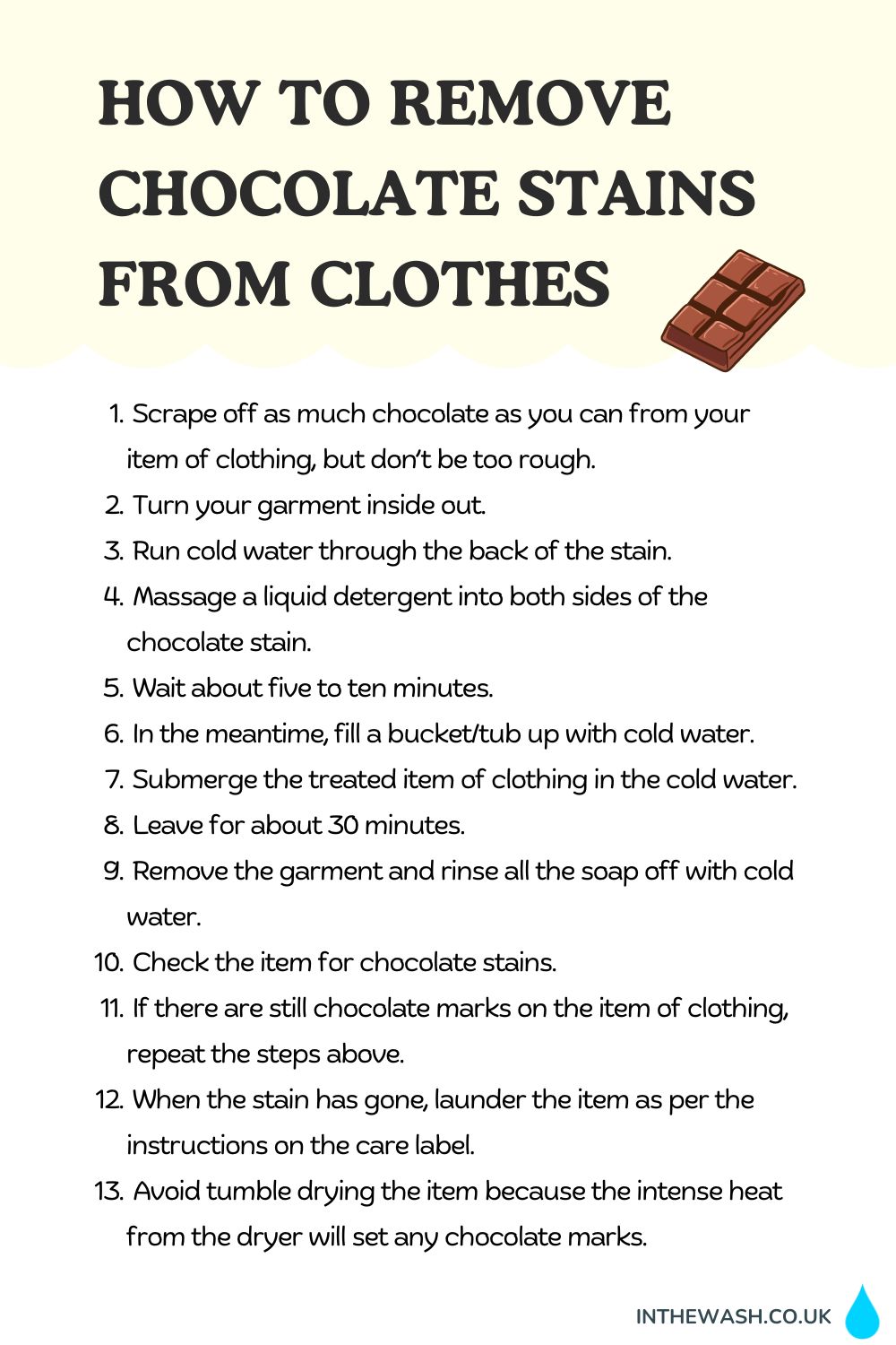 How to remove chocolate stains from clothes