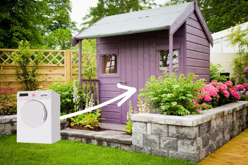 Putting tumble dryer in shed