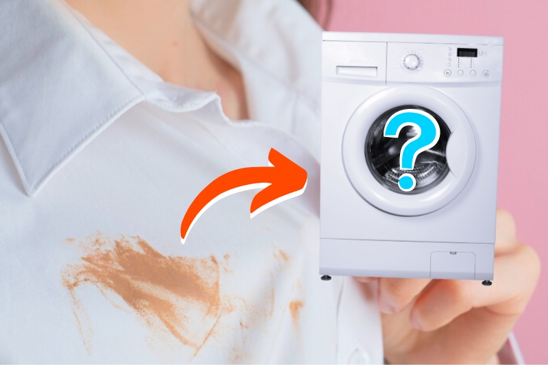 putting stained shirt in the wash