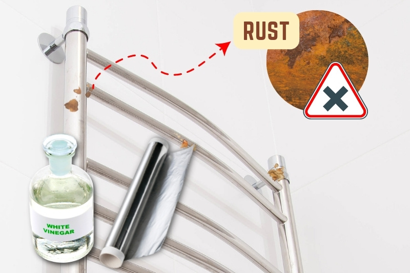 remove rust with white vinegar and aluminium foil