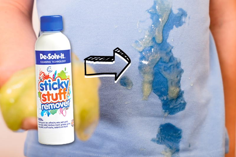 remove slime stain with slime-removing products