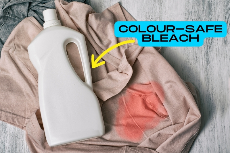 remove stains with colour-safe bleach