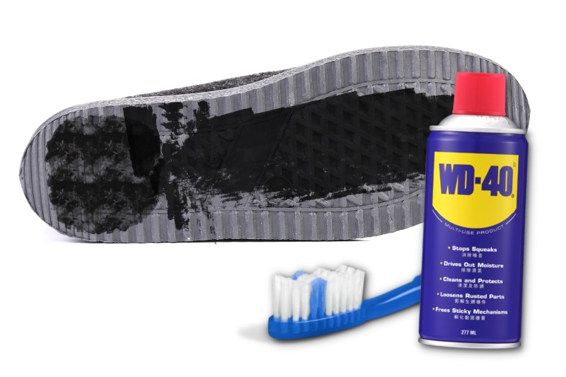 remove tar on shoes with wd-40
