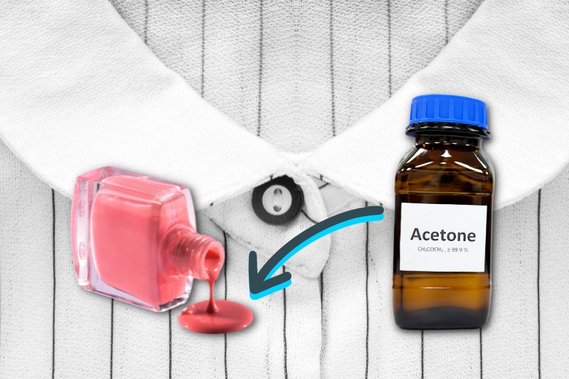 removing nail polish stain with acetone