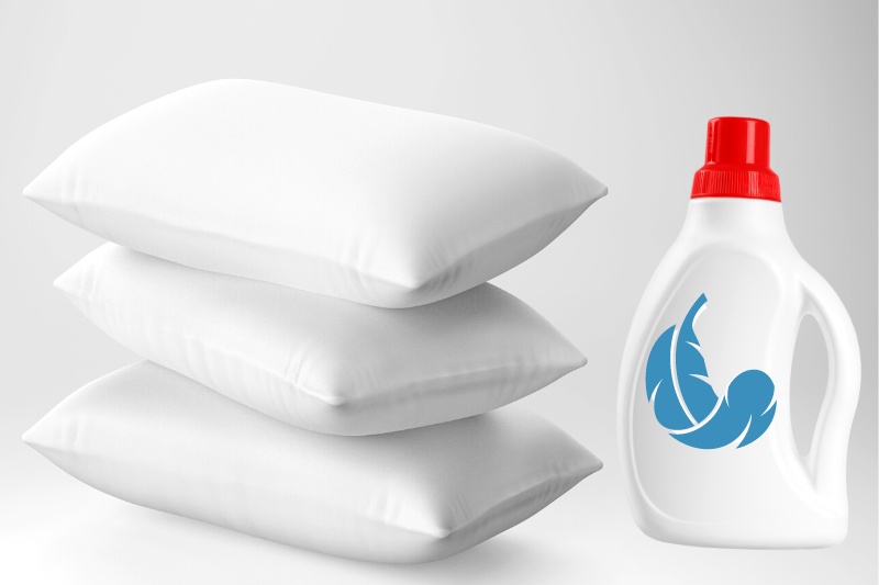 using gentle detergent on pillows