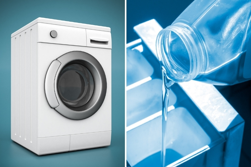 washing machine and liquid laundry detergent