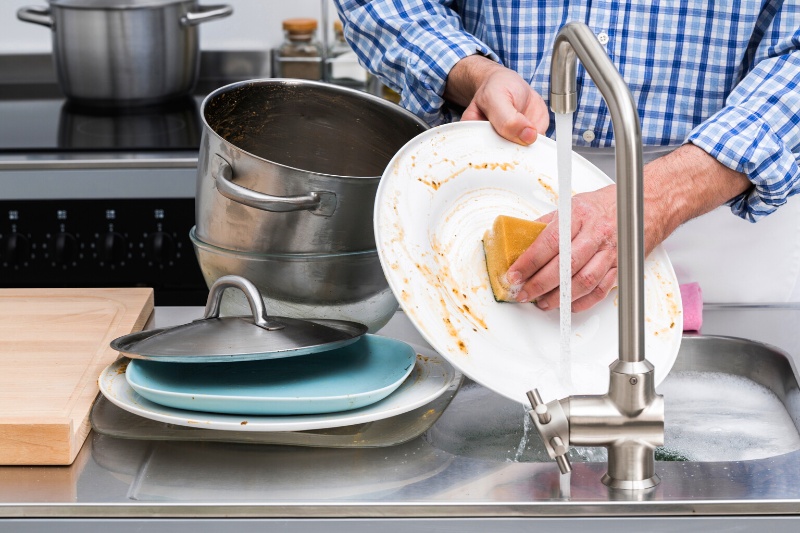 washing the dishes