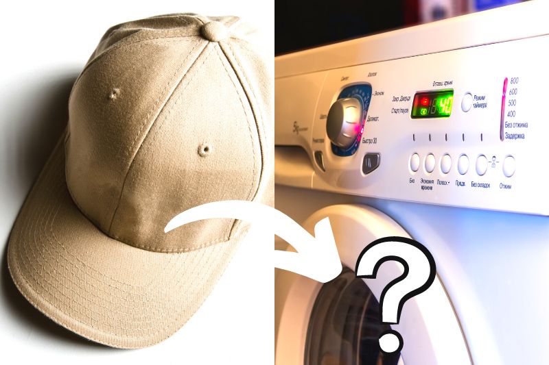 Baseball cap in washing machine