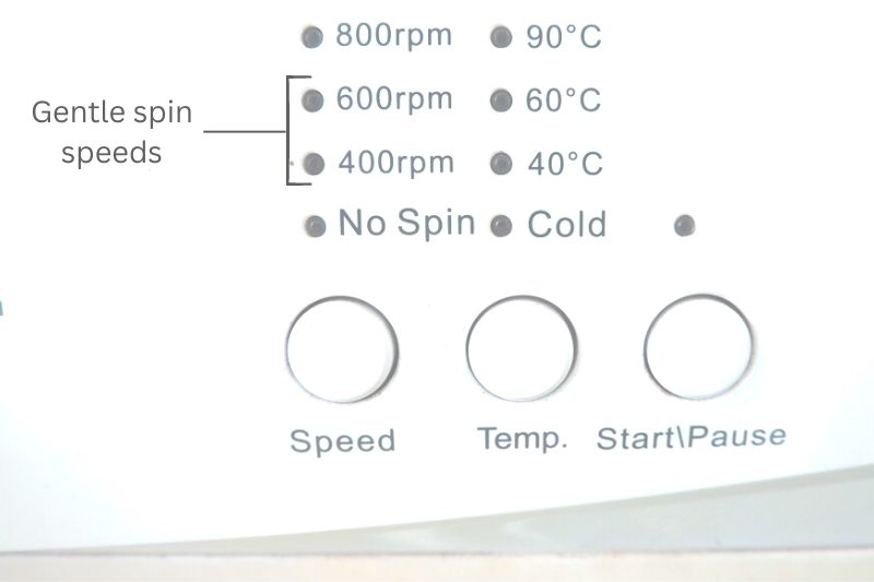 Gentle spin speeds on washing machine