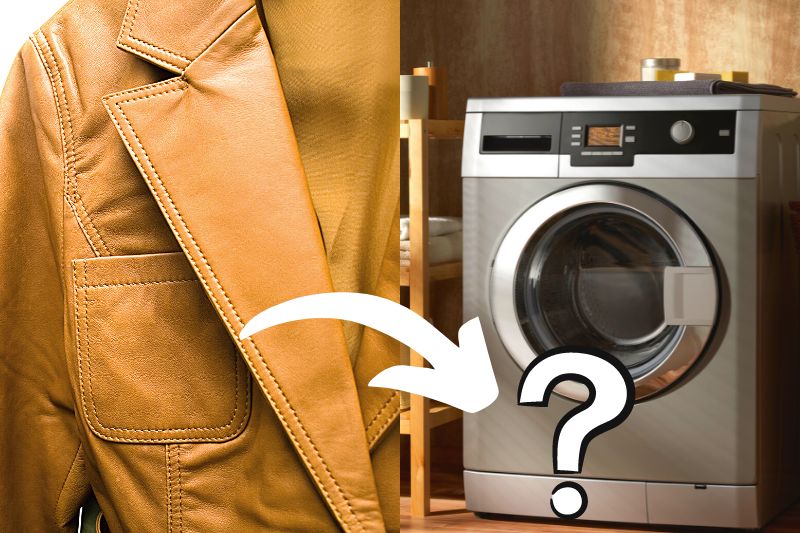 Leather jacket in washing machine