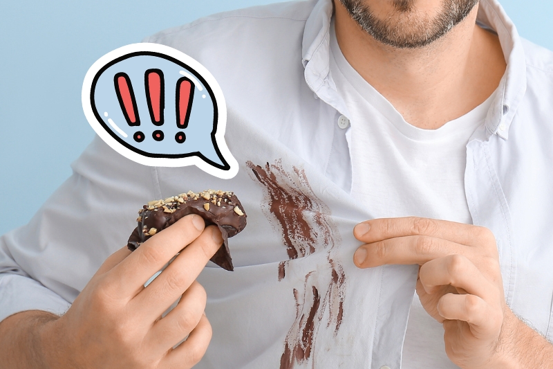 chocolate stain on shirt