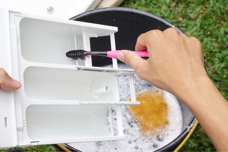 cleaning detergent drawer