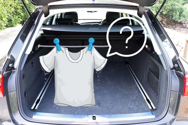 how to dry clothes in a car