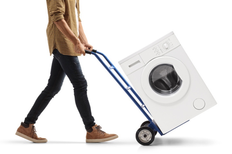 moving washing machine using appliance dolly