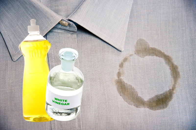 remove coffee stains with vinegar and washing up liquid