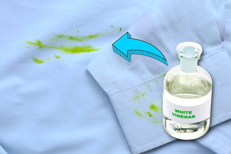 removing grass stain using vinegar