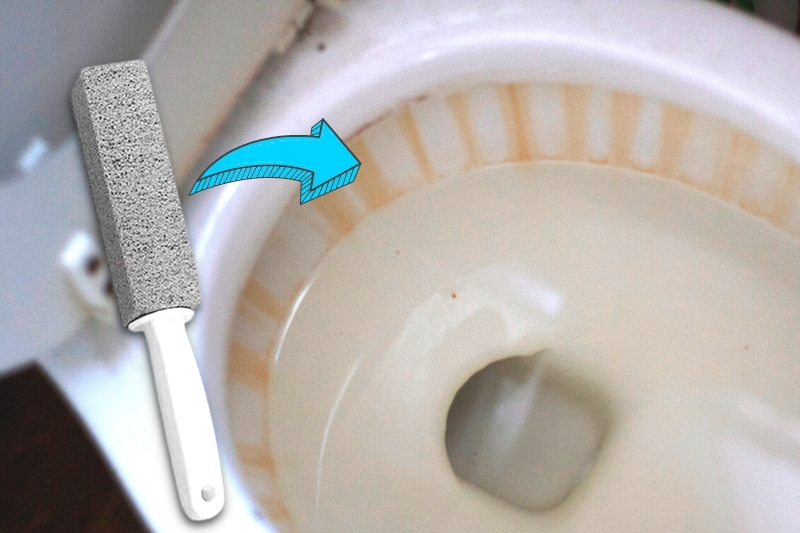 using pumice stone to clean a toilet