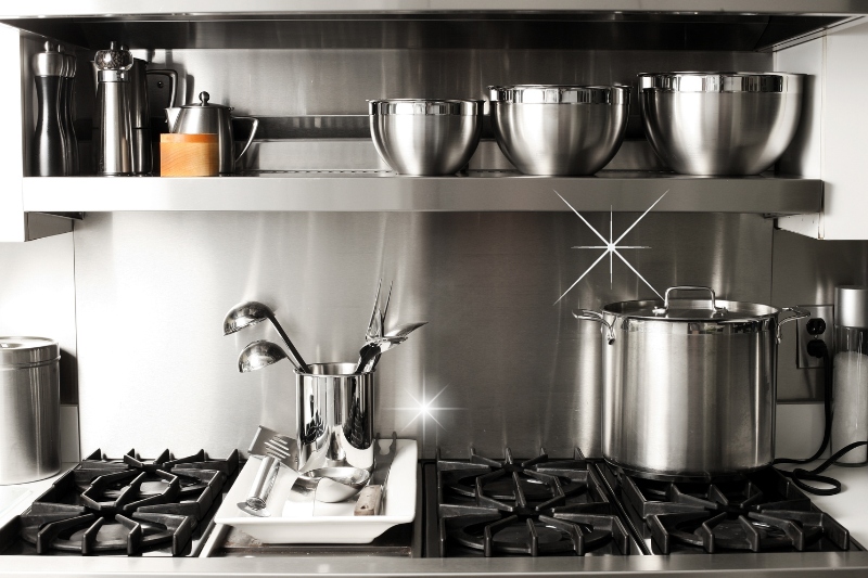 Clean Stainless-Steel Splashback