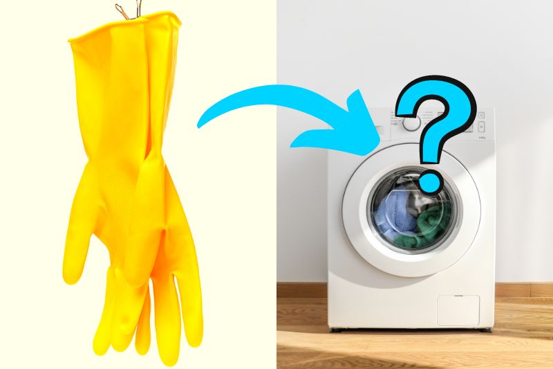 Rubber gloves in washing machine