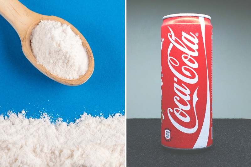 bicarbonate of soda and coca cola