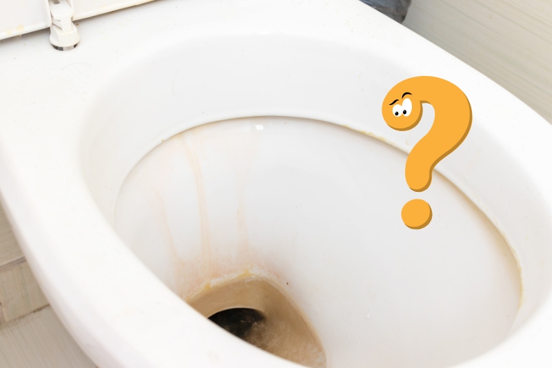 brown stains on bottom of toilet bowl
