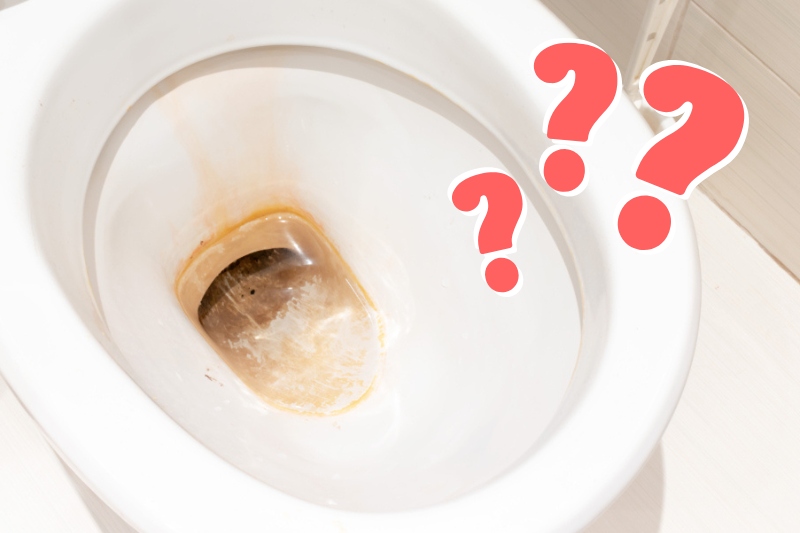 brown stains on toilet bowl