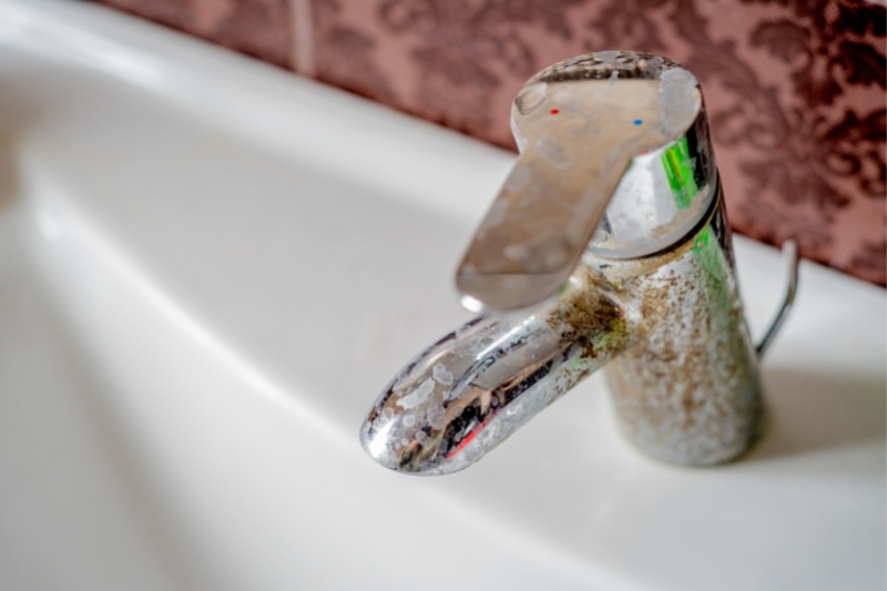 chrome faucet with rust