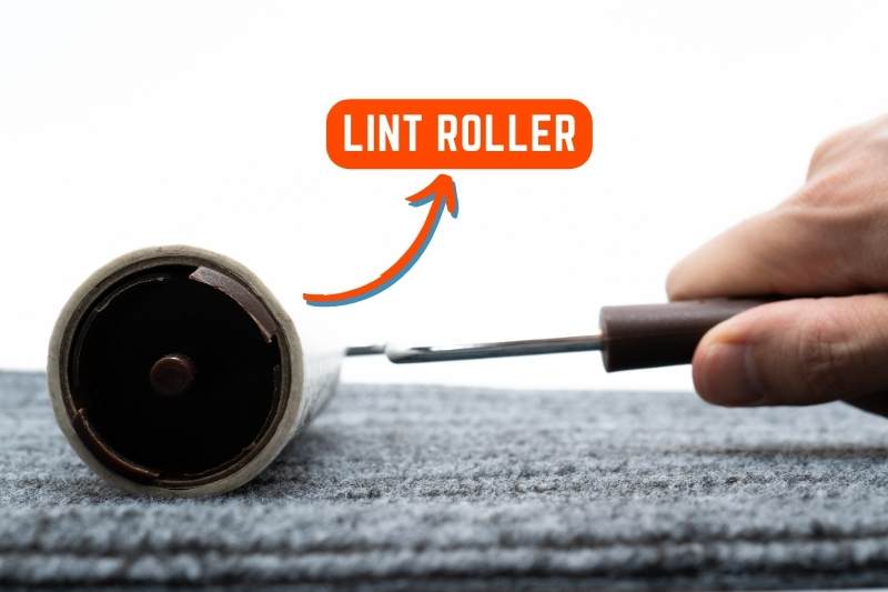 clean carpet with lint roller