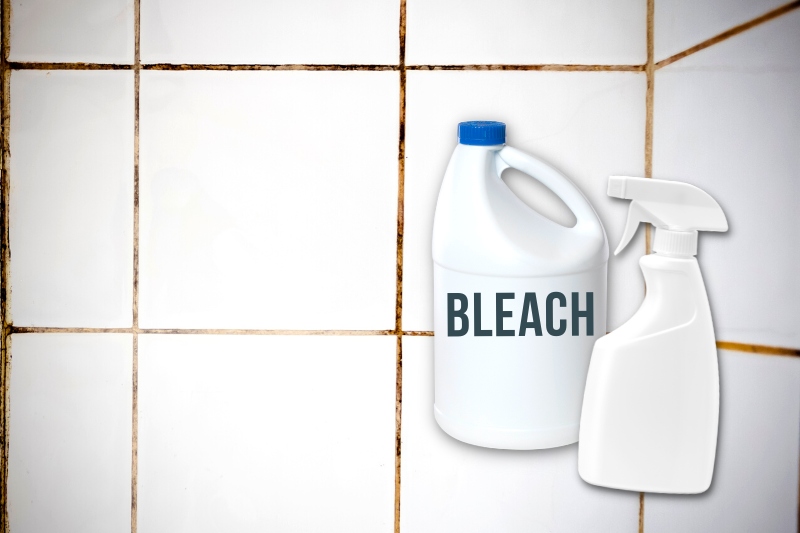 clean grout with bleach