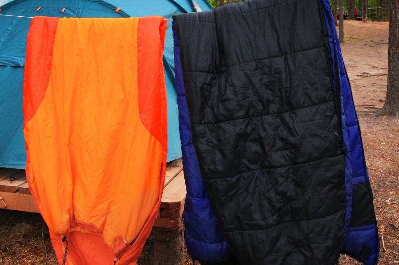 hanging sleeping bags to dry