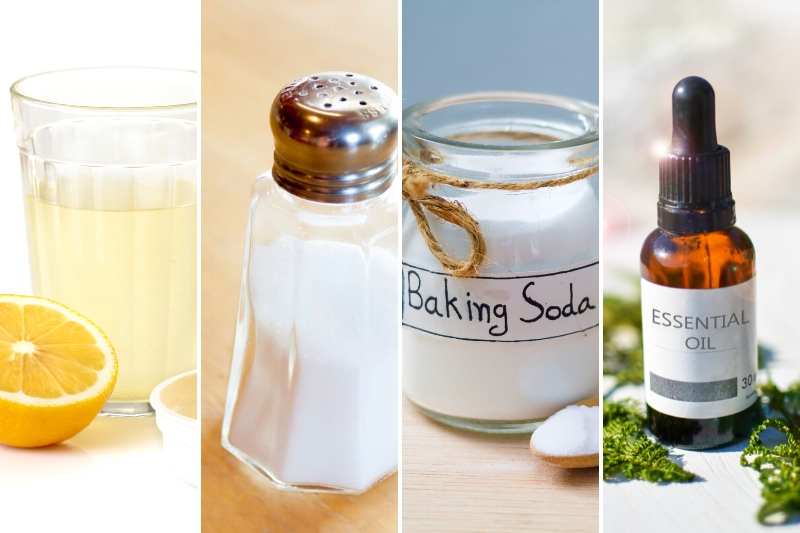 lemon juice salt baking soda and essential oil