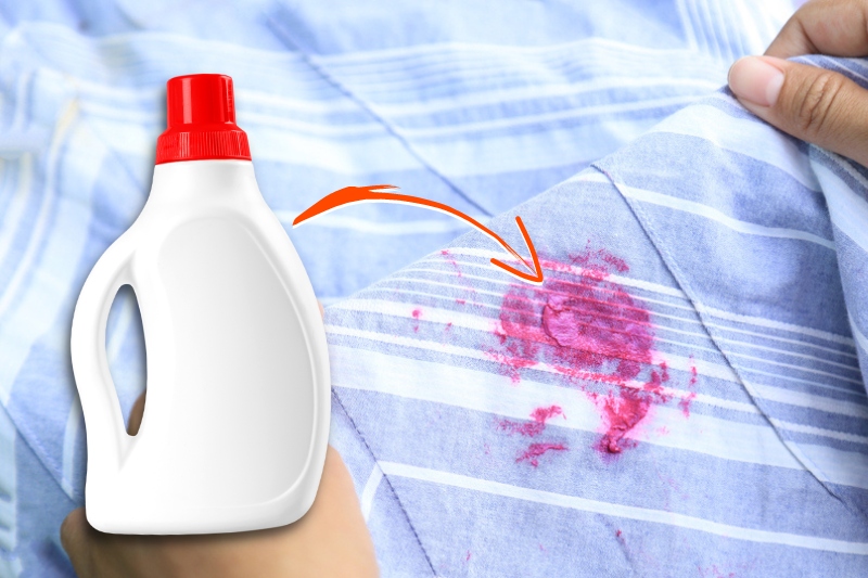 remove lipstick stain with laundry detergent