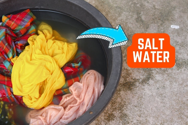 soak clothes in salt water