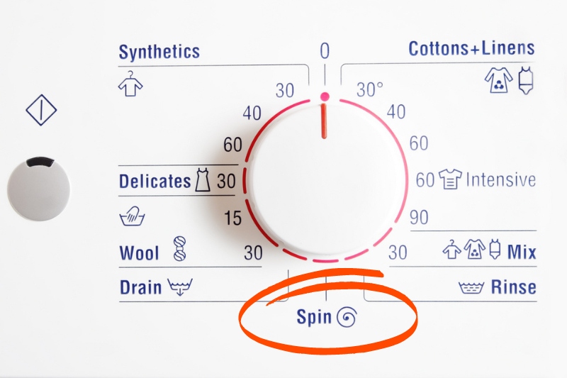 spin dial on washing machine