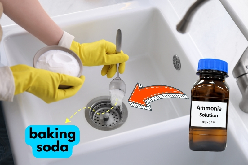 unclog drain with ammonia and baking soda
