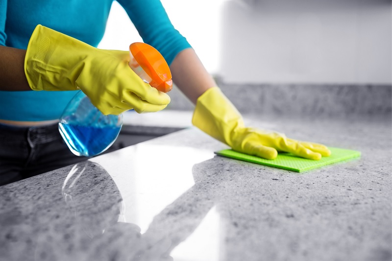 Cleaning kitchen counter