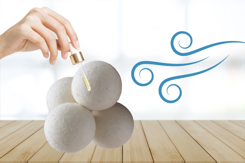 allow essential oil to dry on wool ball