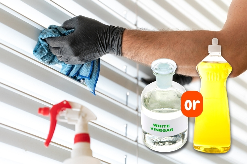 cleaning blinds with white vinegar or washing up liquid