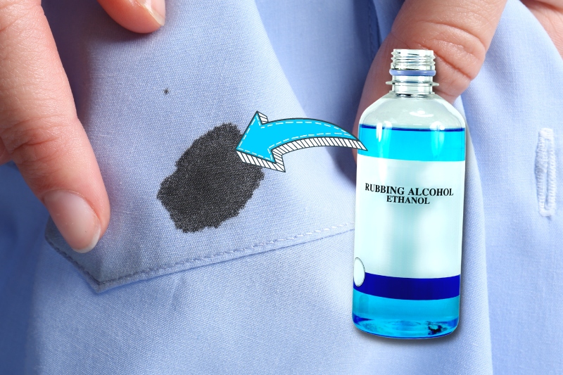 remove ink stains with rubbing alcohol