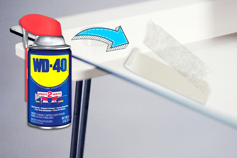 remove masking tape with wd-40