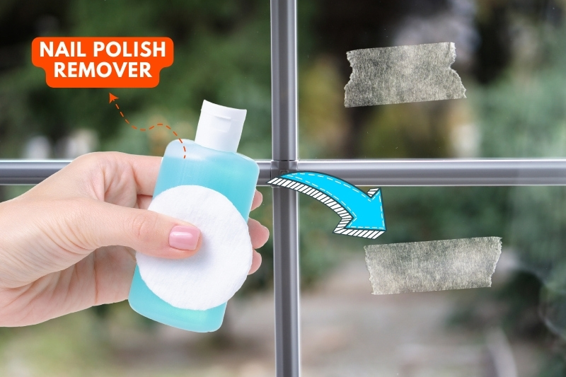 remove tape residue with nail polish remover