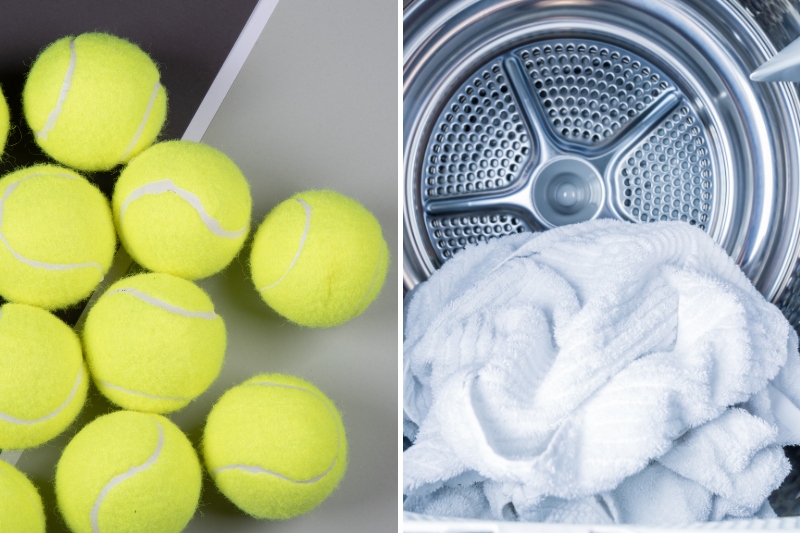 tennis balls and tumble dryer