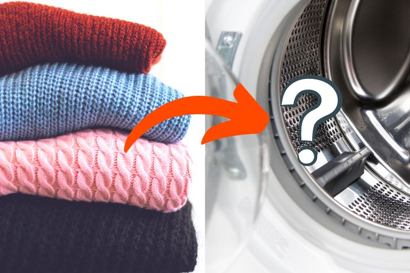 Knit sweaters in washing machine