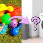Squeaker dog toys in washing machine